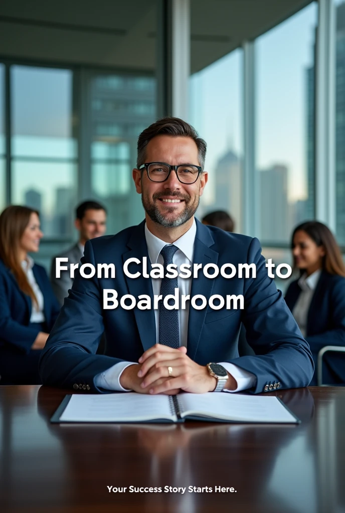 Visual Storytelling with Alumni Success:
- Concept: Feature a split image showing an alumnus in their current successful role (e.g., CEO, entrepreneur) with a "before" shot of them as a student at the MBA college with uniform. Use a headline like, "From Classroom to Boardroom."
- Tagline: "Your Success Story Starts Here