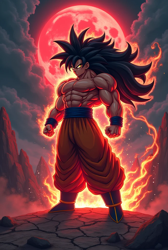 fusion of a super saiyan 4 goku + super saiyan 4 gogeta