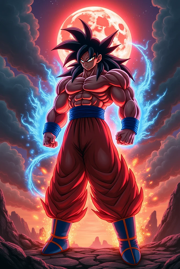 fusion of a super saiyan 4 goku + super saiyan 4 gogeta