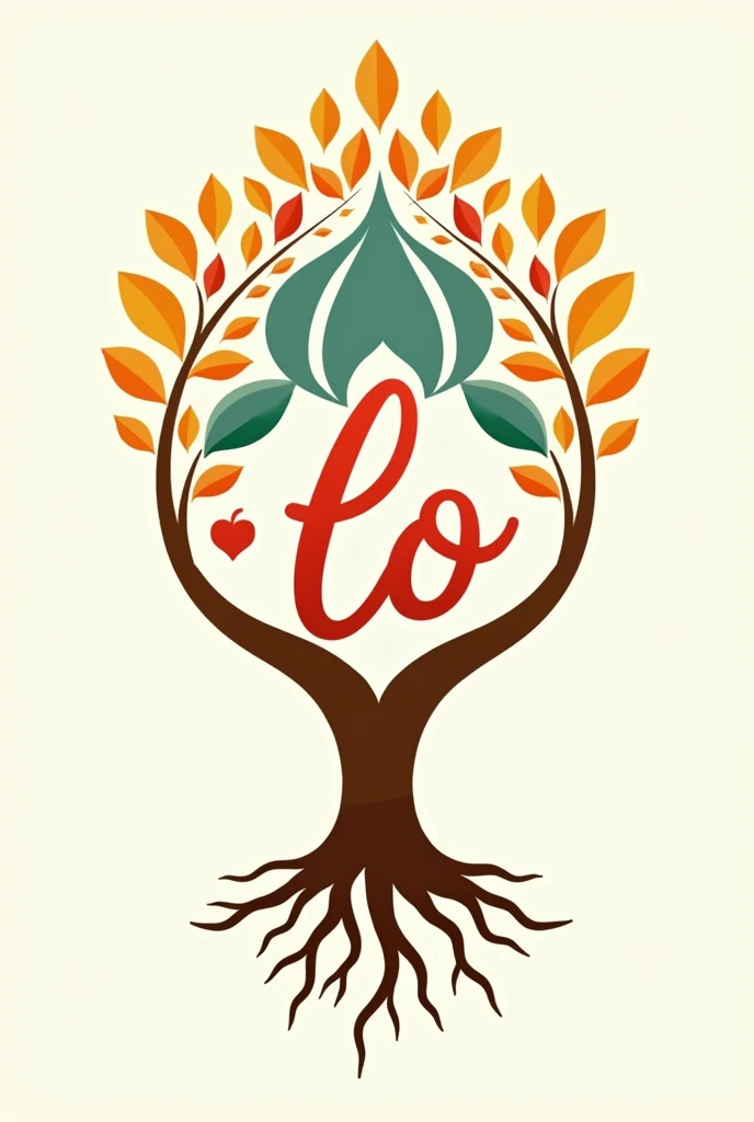logo for a reception and training center for single mothers that involves these layers - Foundation, trunk, world cup, Roots, red lo, Dome