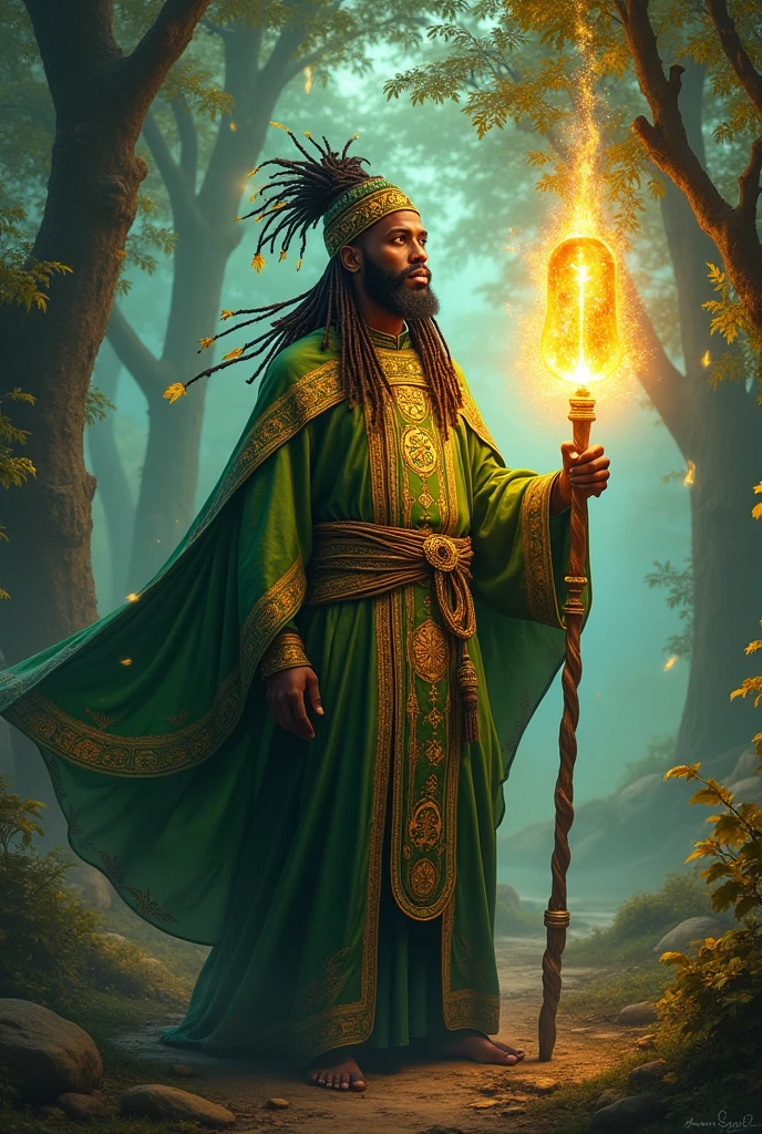 African male as a powerful myth wizard from Wizard 101


