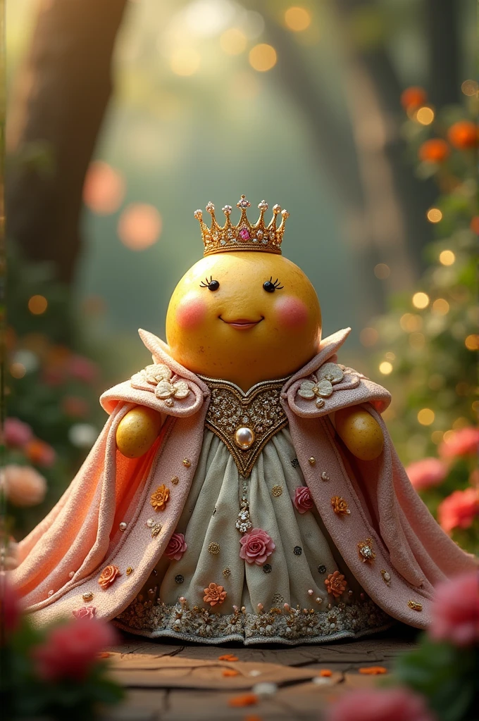 A potato dressed as a queen