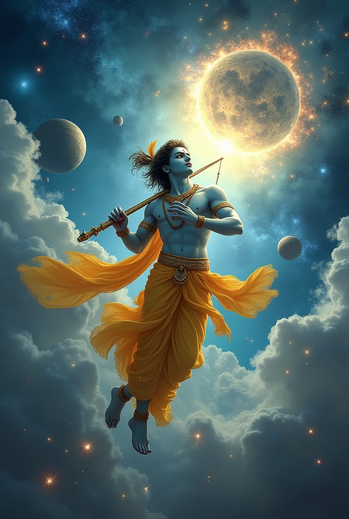 Shree krishan name'lord , danger background ,mahabhart , planet flying 