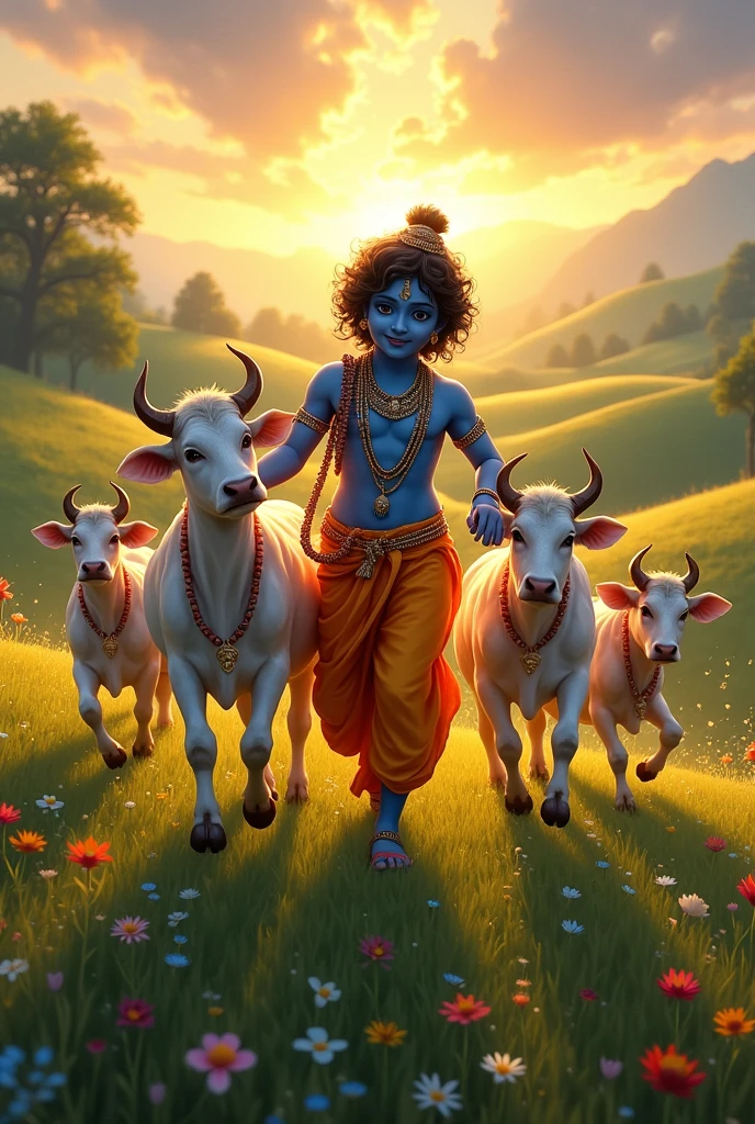Shree Krishn name 'lord,dark,playing cow