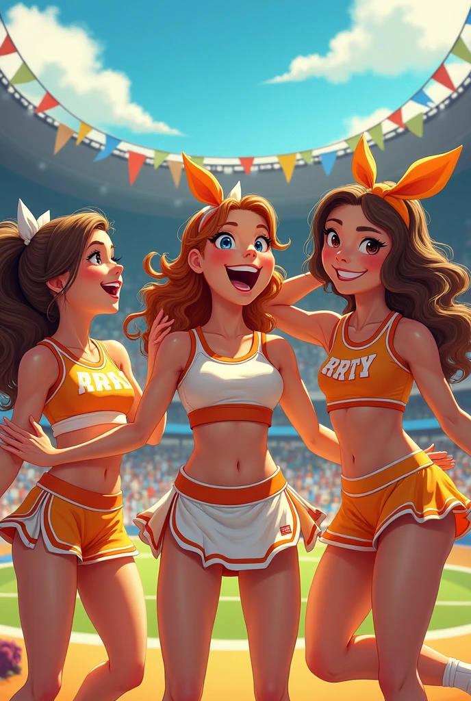 detailed picture of cheerleader girls in panties