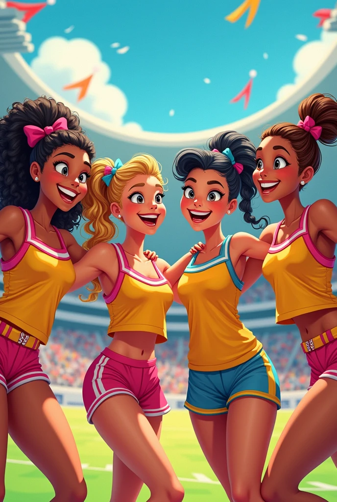 detailed picture of cheerleader cute girls in their underwear