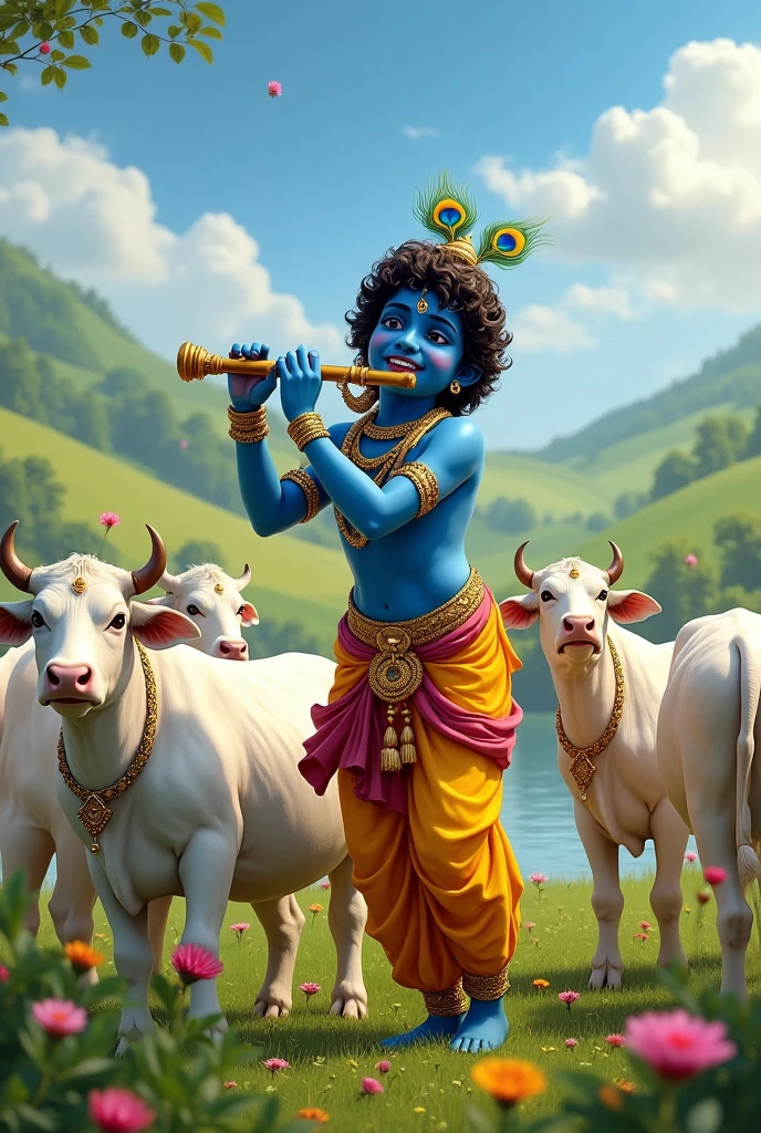 Shree Krishn name 'lord,dark,playing cow