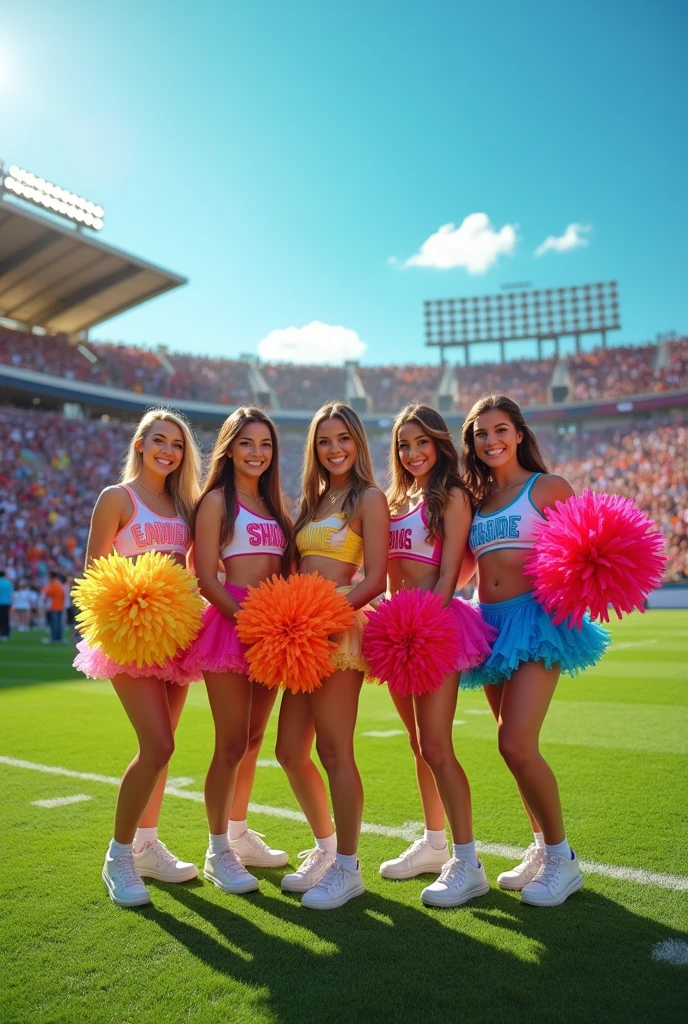 detailed picture of cute cheerleader girls in panties
