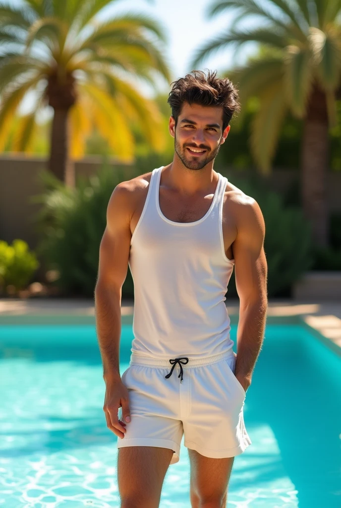 
The handsome male model in front of the pool is Turkish, 180+ height