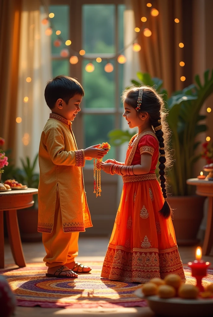 Brother and sister celebrating Rakshabandhan