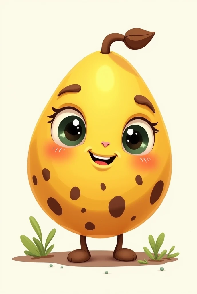 character that is a seed created for kids. its name is zoi. it is yellow and brown color. with no background and has no gender