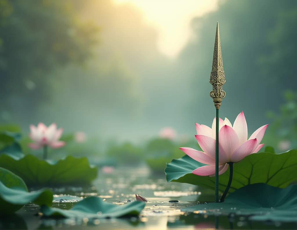 create a spear inspired by the lotus flower