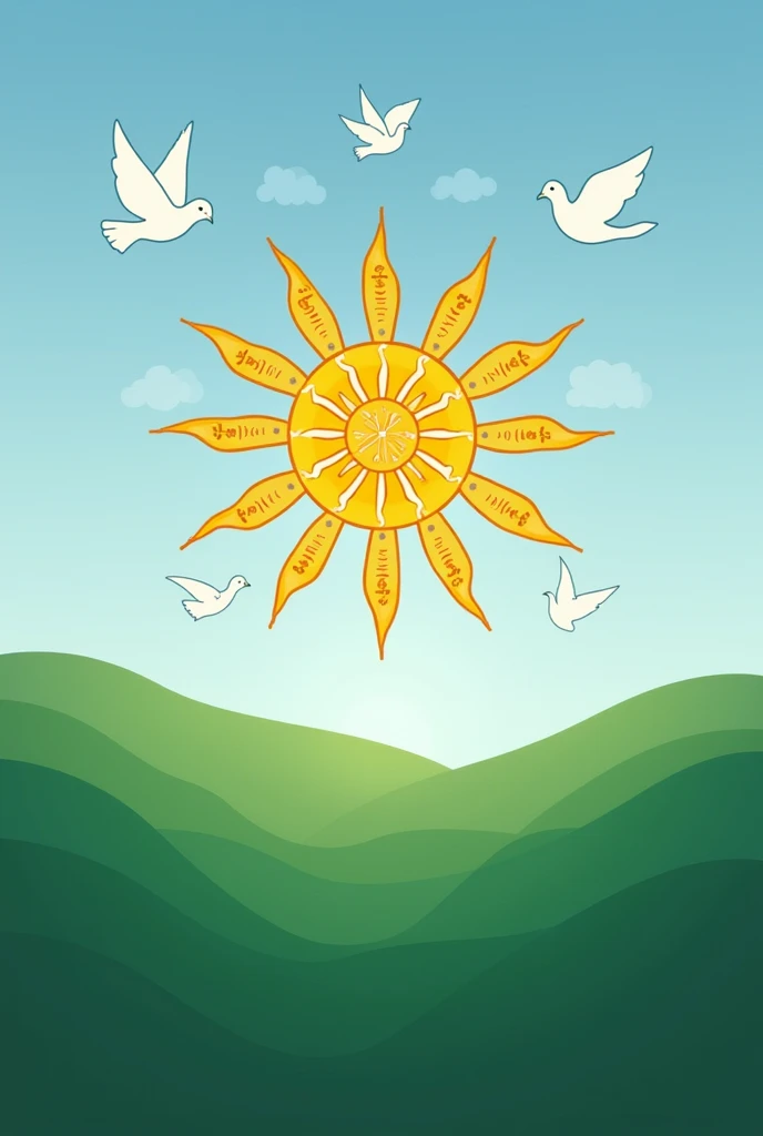 Make a flag for a country that describes the ideal world