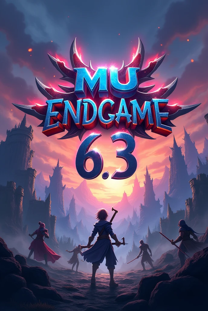 Logo with the name MU ENDGAME 6.3 where in a world of battles the online player needs to fight to win and be the best among players and bosses