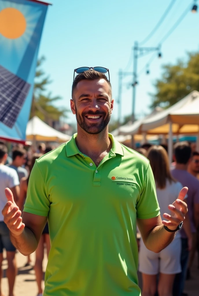 a man selling solar energy