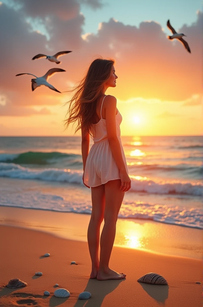 naked girl on the beach