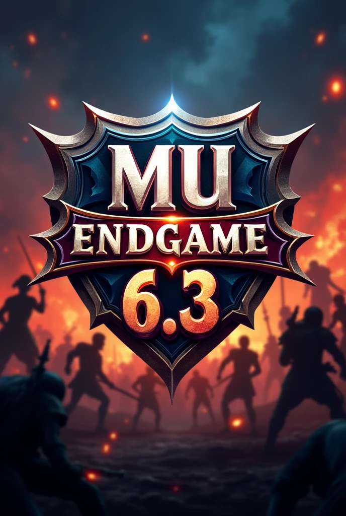 Logo with the name MU ENDGAME 6.3 where in a world of battles the online player needs to fight to win and be the best among players and bosses