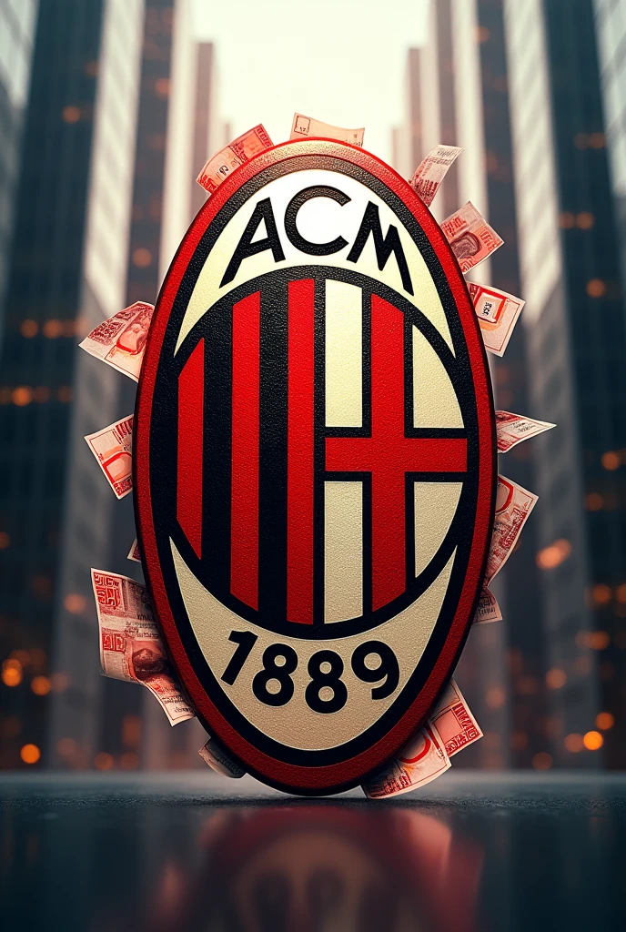 AC Milan shield replacing red color by money