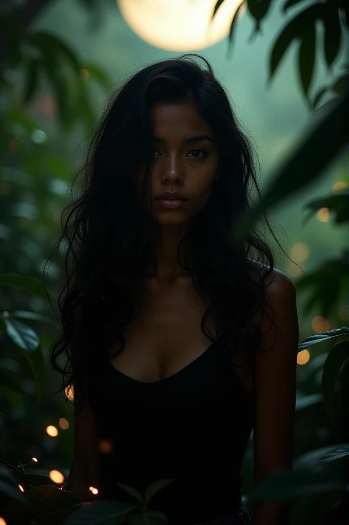 Brazilian girl in the dark without clothes