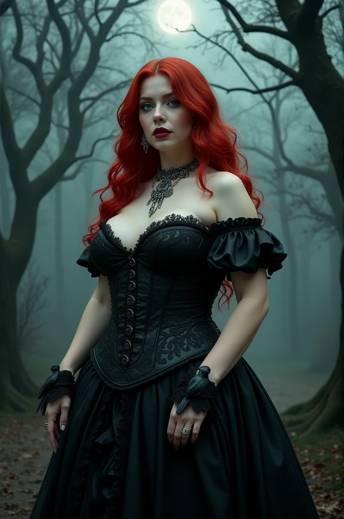 BBW redhead gothique