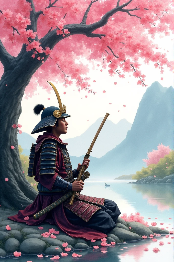 Samurai listening to music