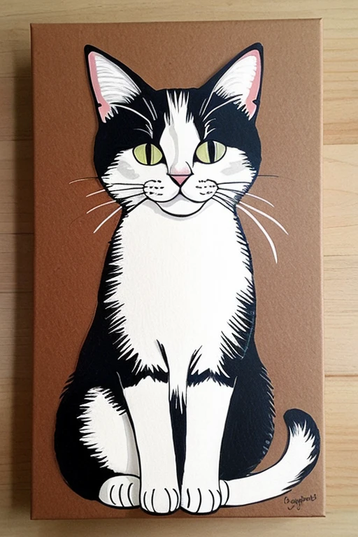 hand art, Hand drawn cat profile design, masterpiece,