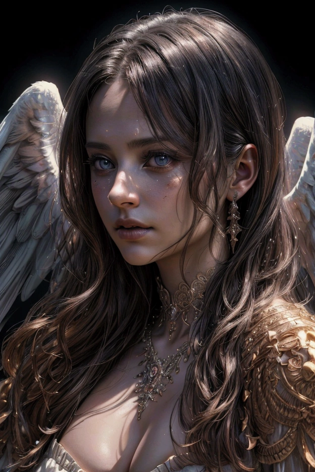 a beautiful angelic woman and a demonic woman, 2 girls embracing, looking directly at the viewer, (best quality,4k,8k,highres,masterpiece:1.2),ultra-detailed,(realistic,photorealistic,photo-realistic:1.37),HDR,UHD,studio lighting,ultra-fine painting,sharp focus,physically-based rendering,extreme detail description,professional,vivid colors,bokeh,fantasy,dramatic lighting,ethereal,mystical,seraphic,elegant,gorgeous,intricate details,chiaroscuro,cinematic composition