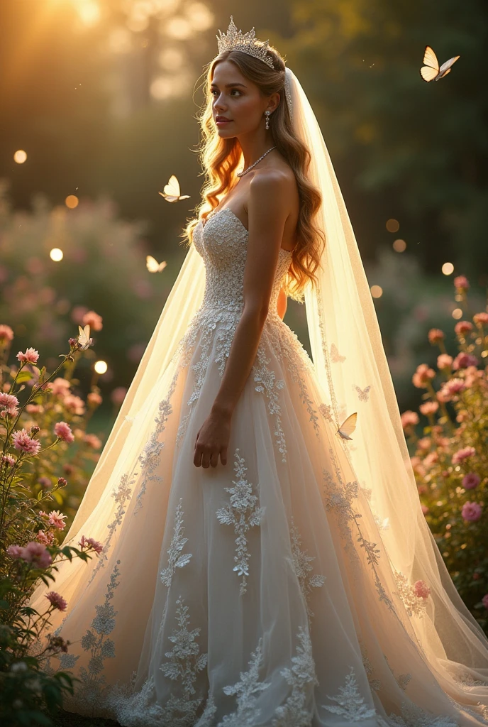 Elegant princess sparkly wedding dress