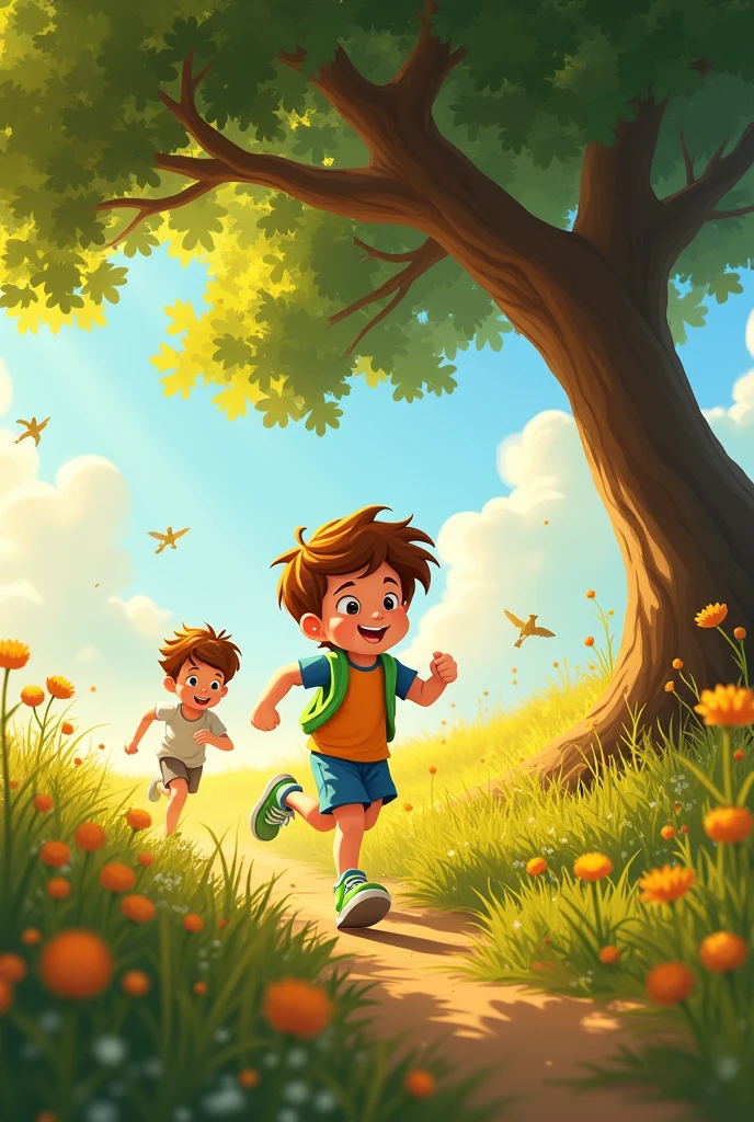 When the race started, Harry zoomed off, leaving Timmy far behind. Harry was so fast that he decided to take a nap under a tree, thinking he had plenty of time to win.