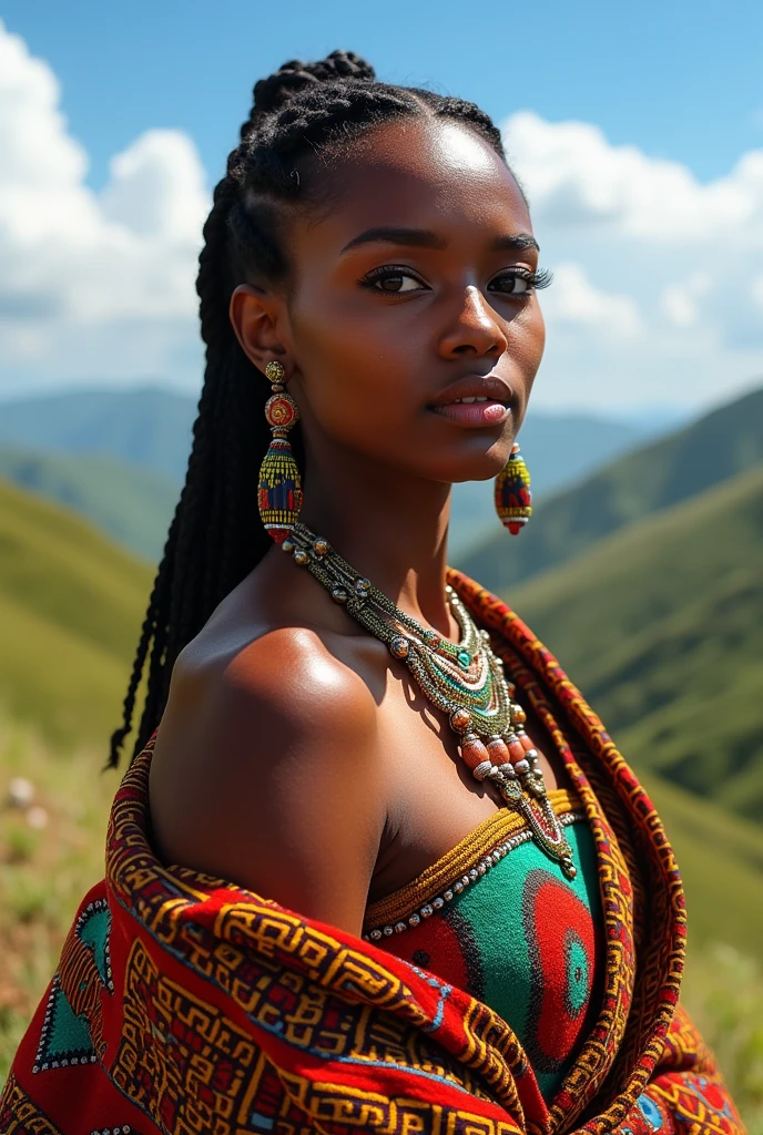 Create a beautiful woman representing the country Ethiopia