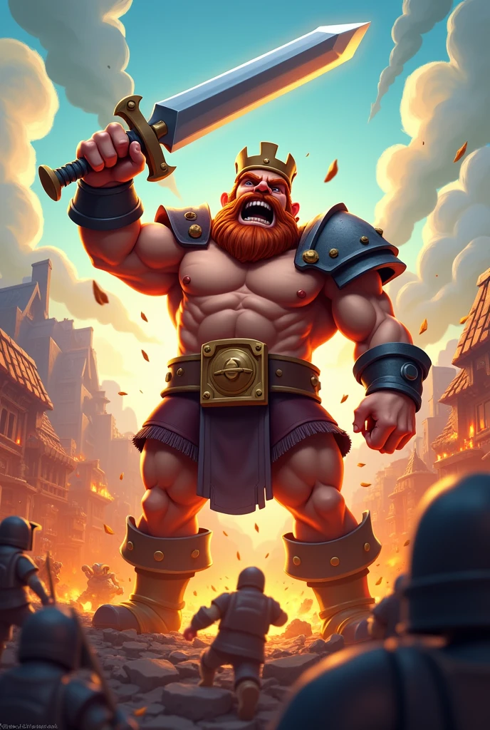 In clash of clans barbarian king level 36 is defeated town hall 6.