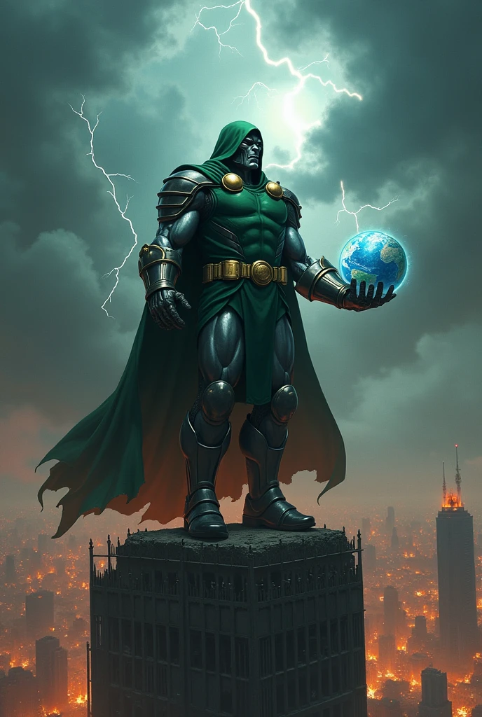 dr.doom ruling the world and earth in his hands.