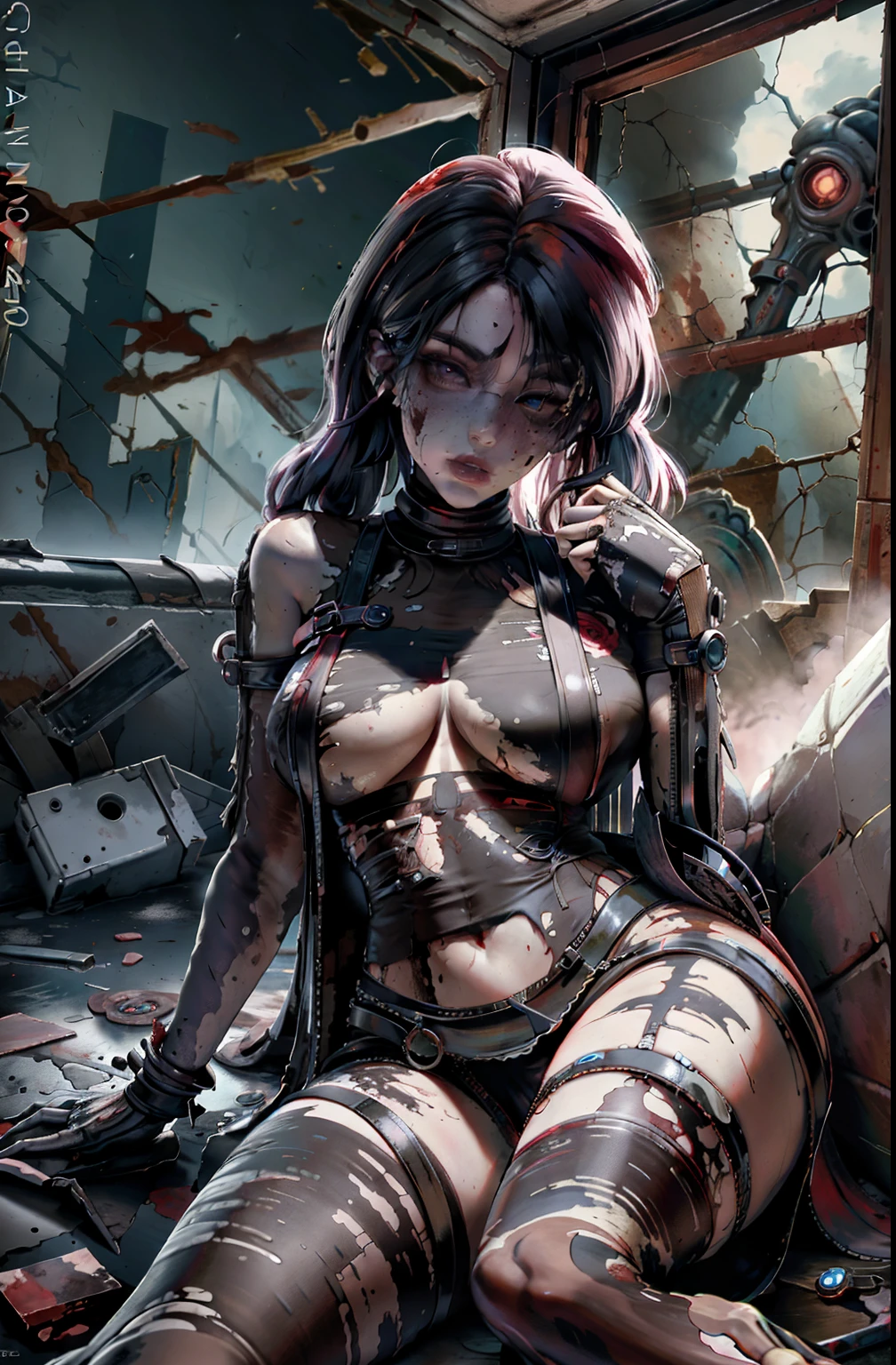 (Official art wallpaper), Unity 8k resolution, Straddling apocalypse and aesthetic style, Bloody and realistic, Ultra-detailed depiction of the zombie ravage, It is a masterpiece full of conceptual art。