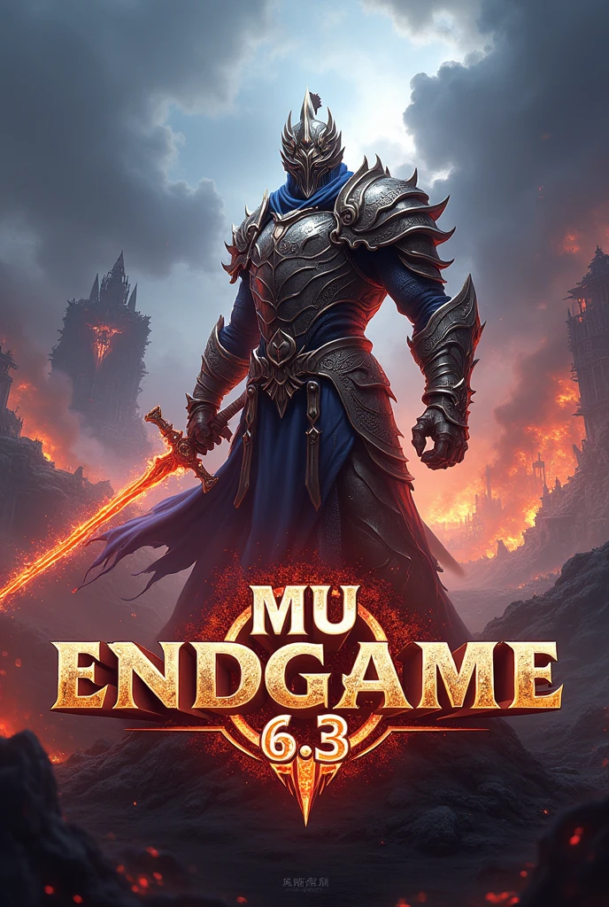 Logo with the name MU ENDGAME 6.3 where in a world of battles the online player needs to fight to win and be the best among players and bosses