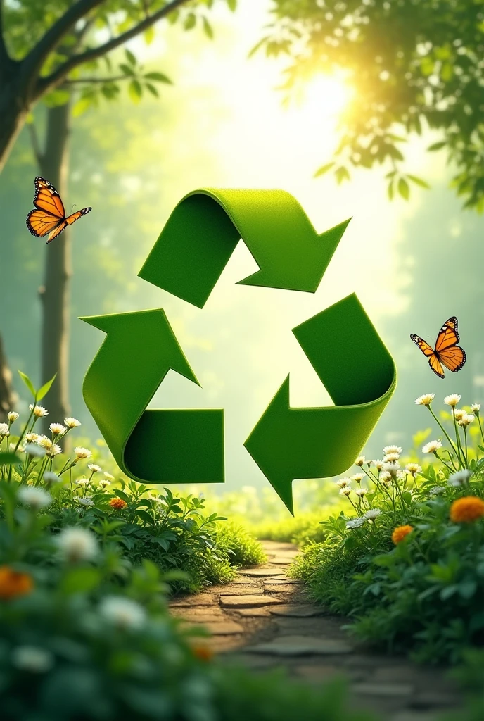 Green recycling symbol