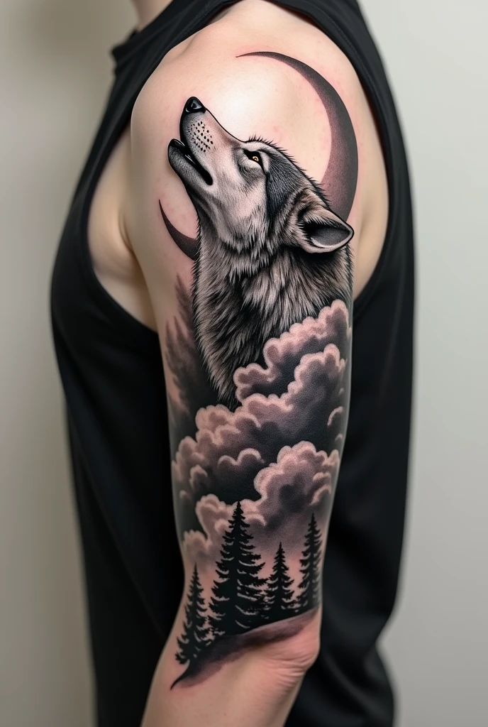 Create a wolf tattoo for your arm