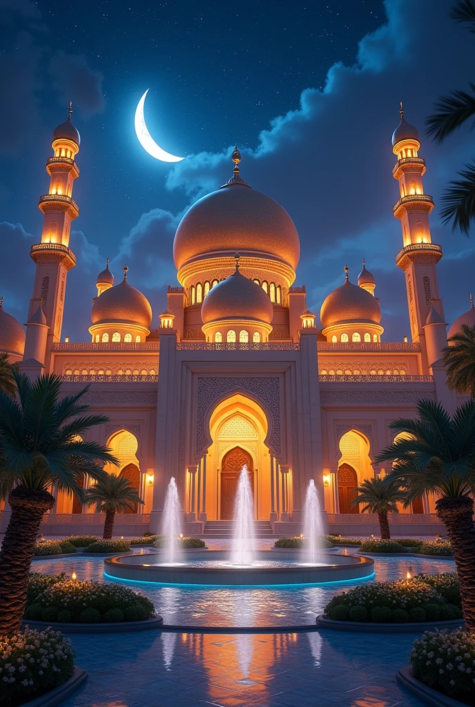 Arabic palace from Aladdin at night cinema resolution