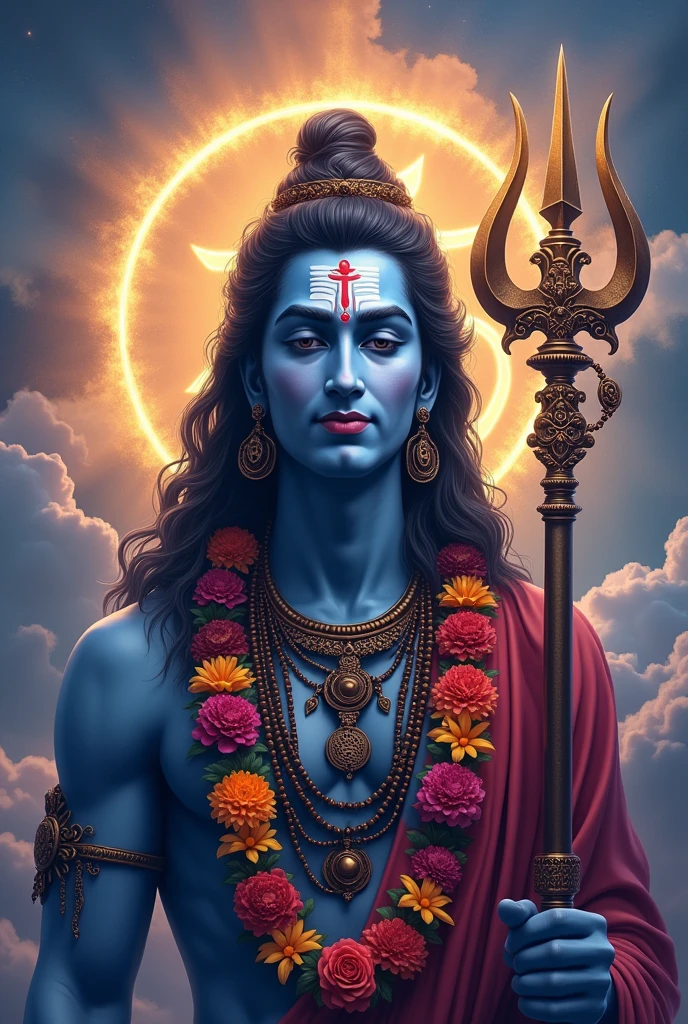 Shiv shankar nam'lord , background om
, near stand trident