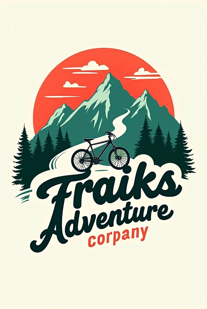 Un logo pour la societe aventure velo avec une police coca cola