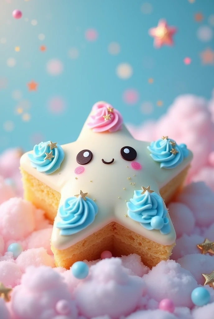 cute kawaii star cake,