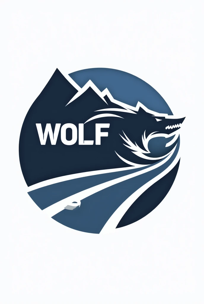 Transport company logo with the word wolf