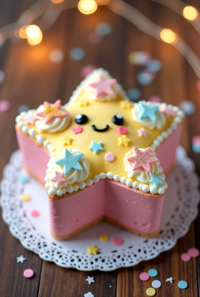 cute kawaii star cake,