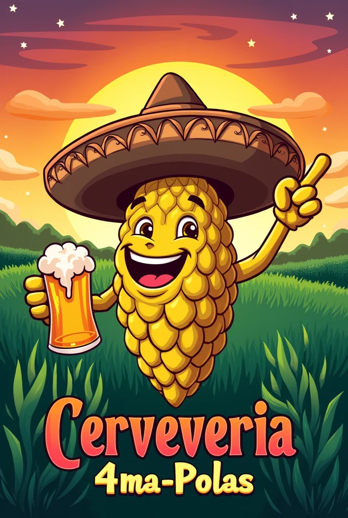 Create a beer label with the name Cerveveria 4ma-Polas