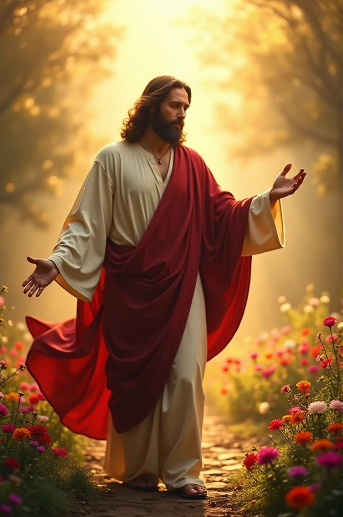 Jesus looking ahead and pointing at me