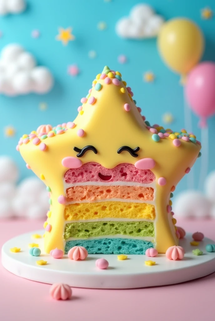kawaii star cake,