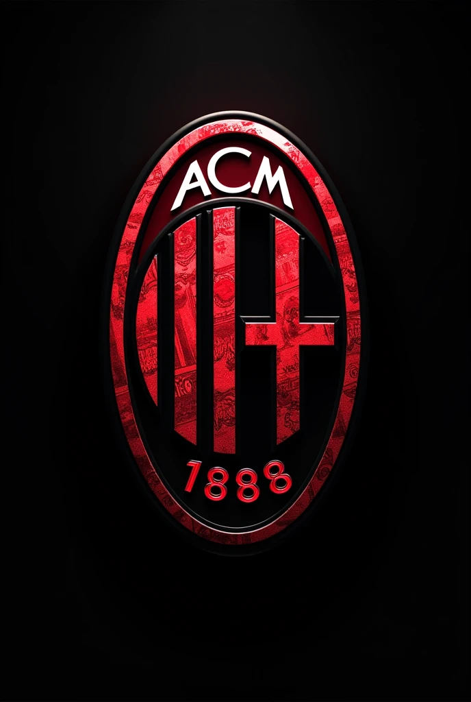 AC Milan crest replacing the M with a B and all the red color with a money print. formato png