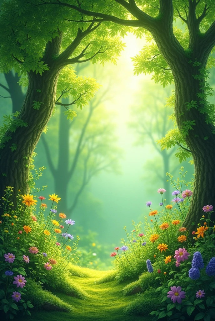 lush green background art for editing