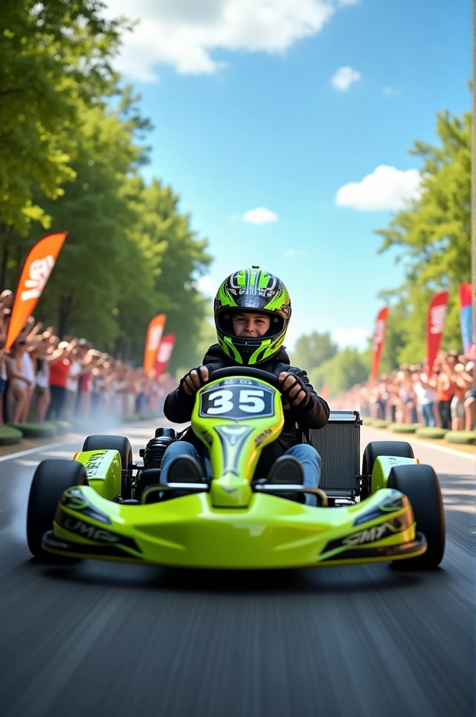 Karting pizza vert et noir
