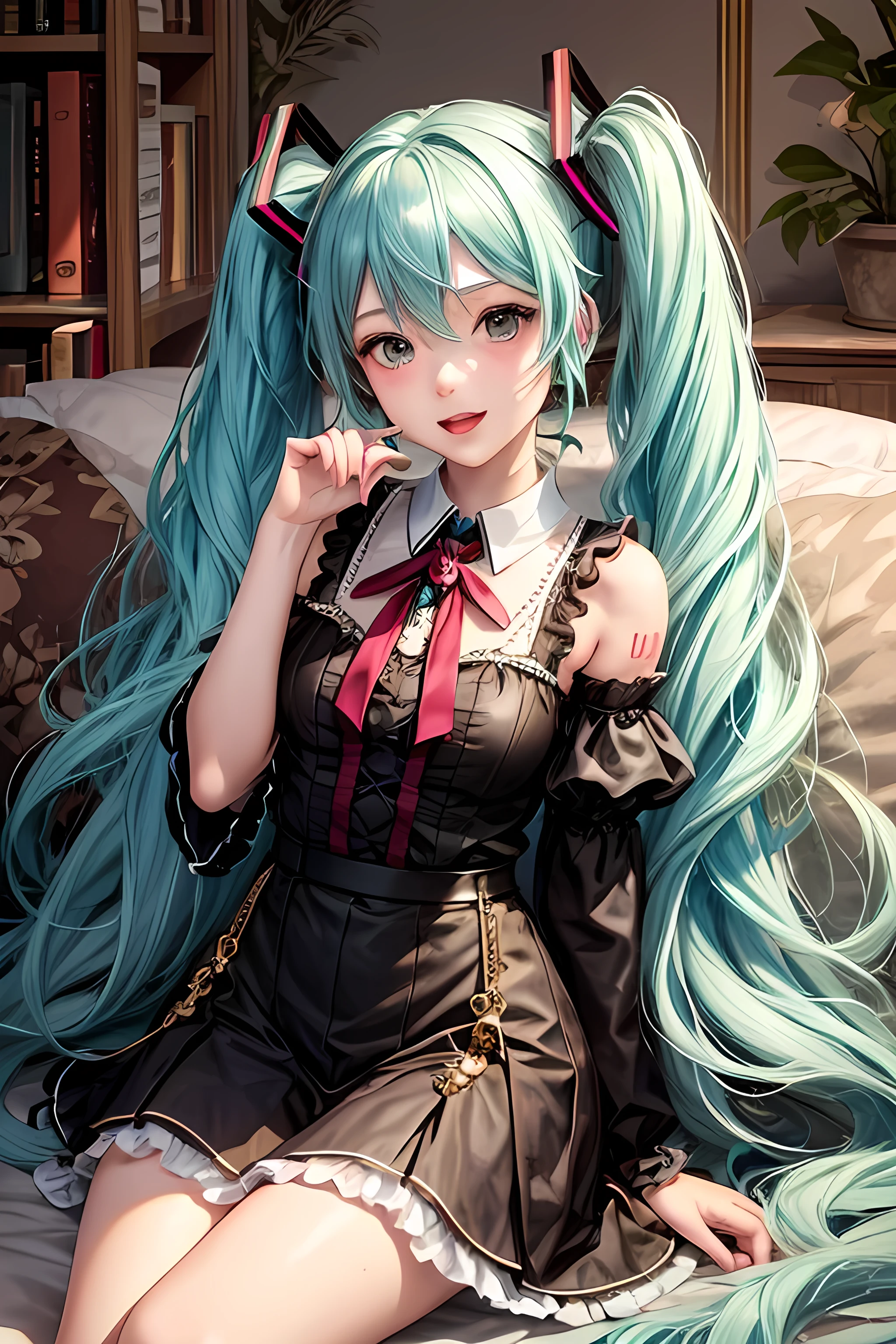 hatsune miku, 1girl, dressed as philosopher, russian style clothes, funny, 