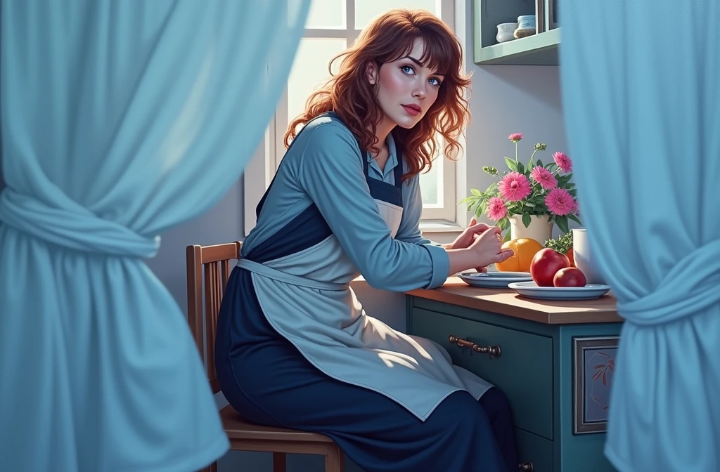 The painting style is real